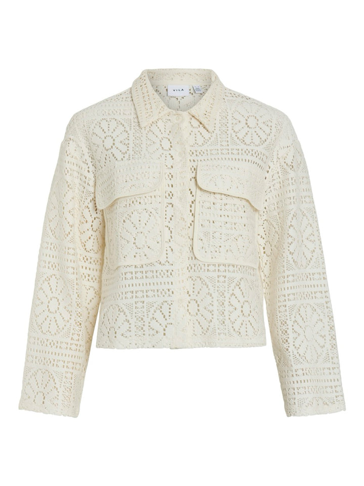 Vimerinda Crochet L/s Cardigan/bfs - Ecru