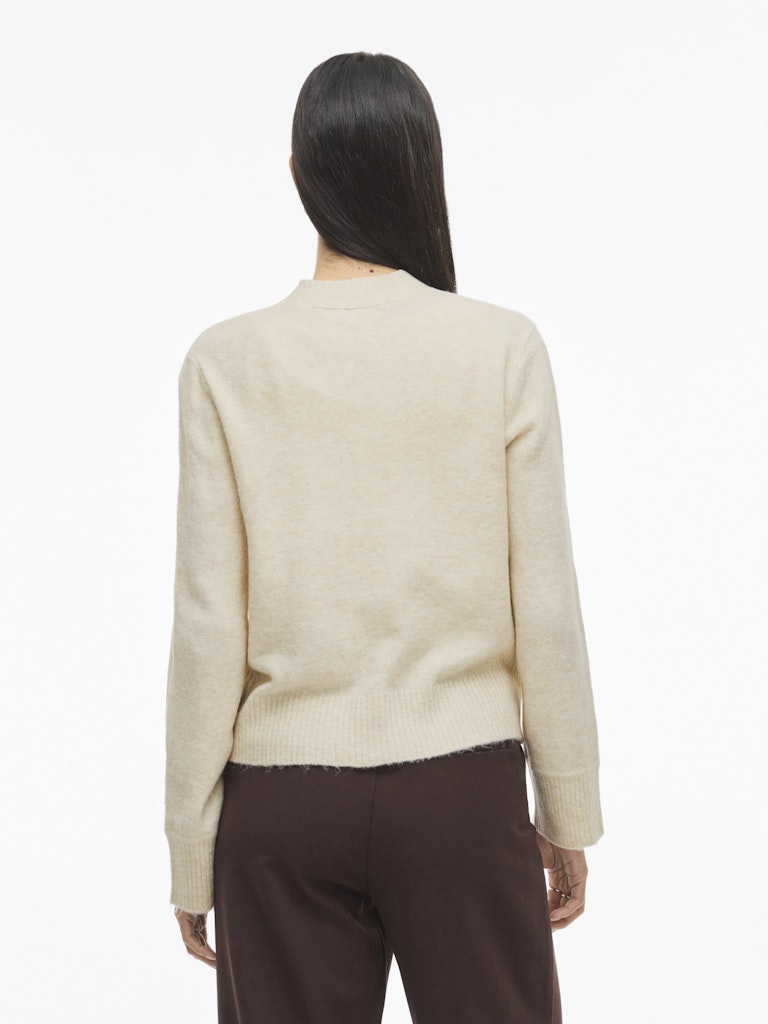 Vimiraz V-neck L/s Knit Cardigan/pb - Ecru