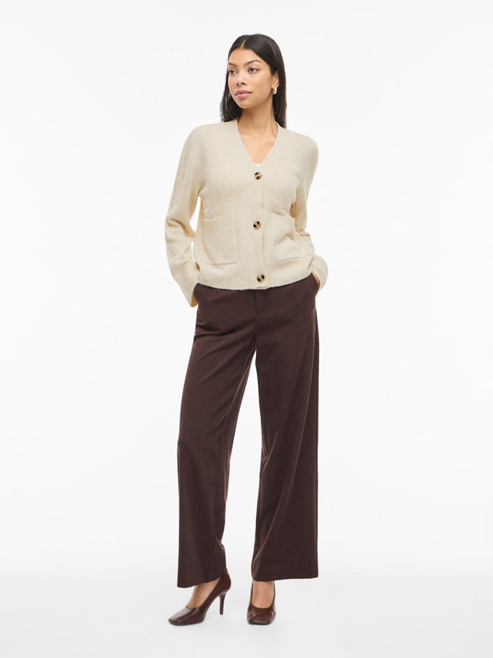 Vimiraz V-neck L/s Knit Cardigan/pb - Ecru