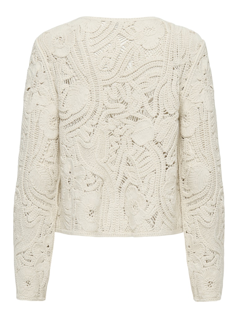 Jdyzanka L/s Crochet Cardigan Jrs - Ecru