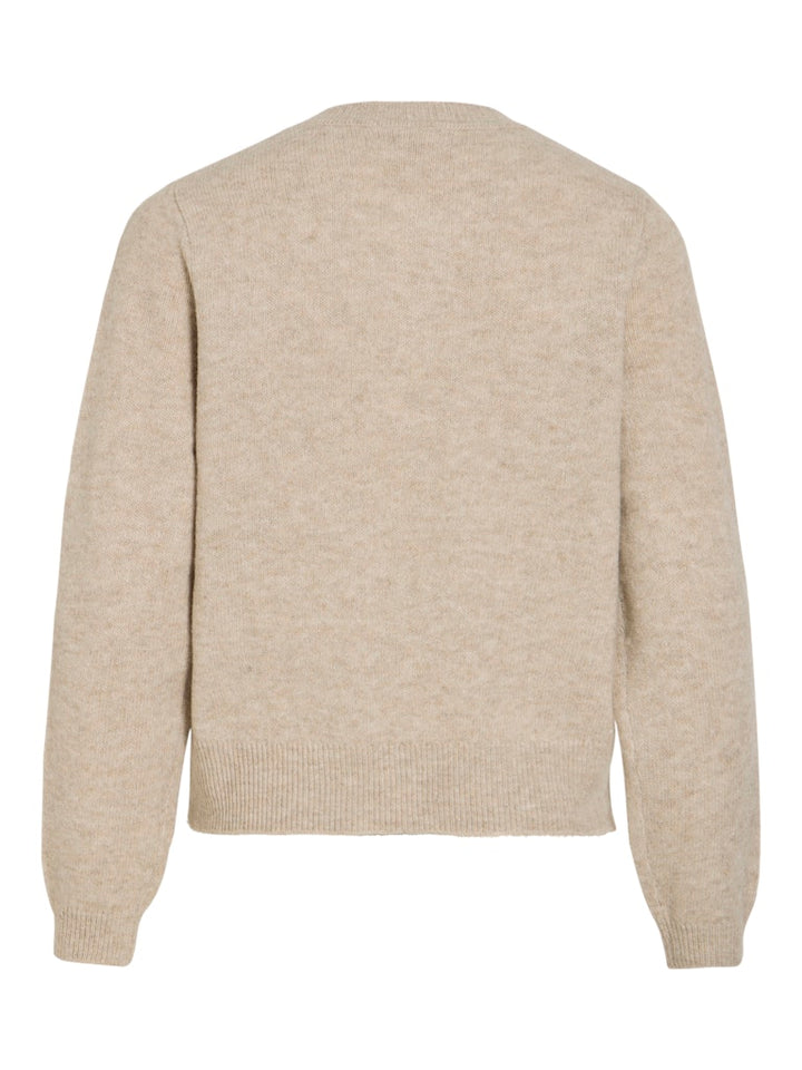 Visalsa L/s O-neck Knit Cardigan/tes - Zand