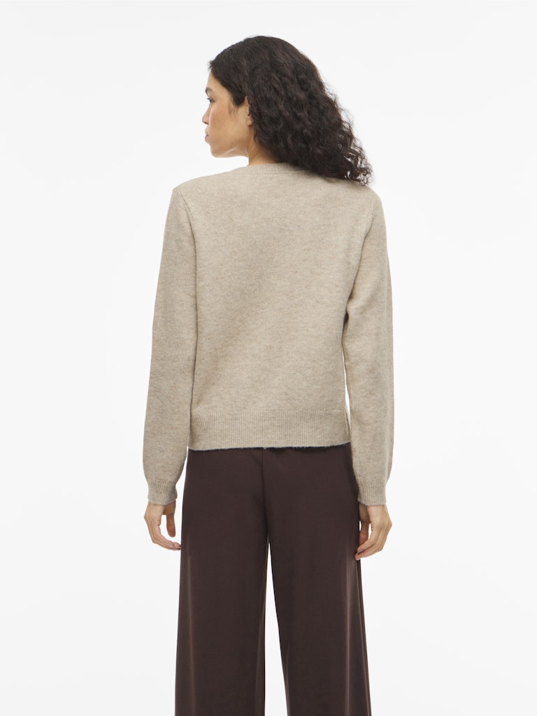 Visalsa L/s O-neck Knit Cardigan/tes - Zand