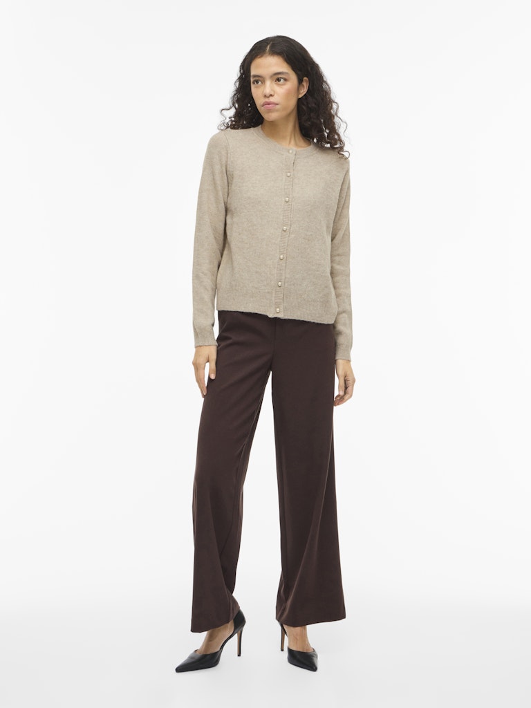 Visalsa L/s O-neck Knit Cardigan/tes - Zand