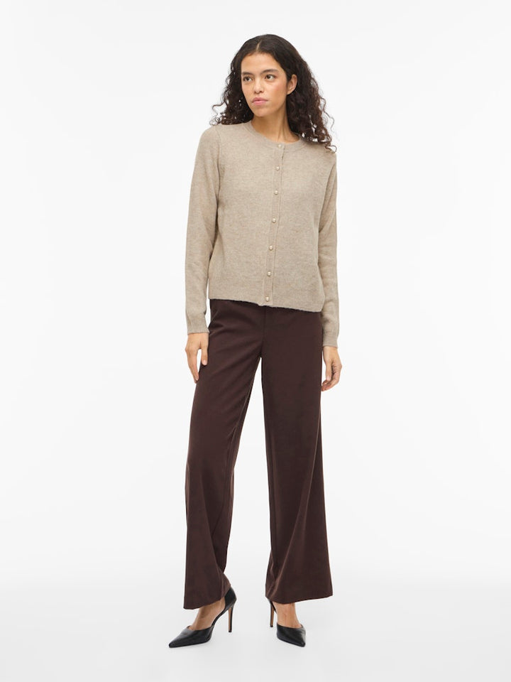 Visalsa L/s O-neck Knit Cardigan/tes - Zand