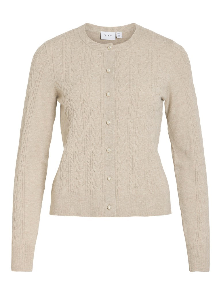 Vikerry Cable L/s Knit Cardigan-noos - Zand