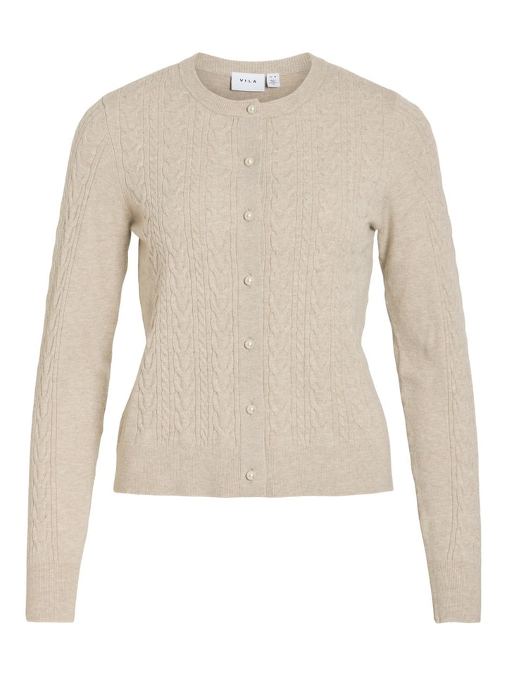 Vikerry Cable L/s Knit Cardigan-noos - Zand