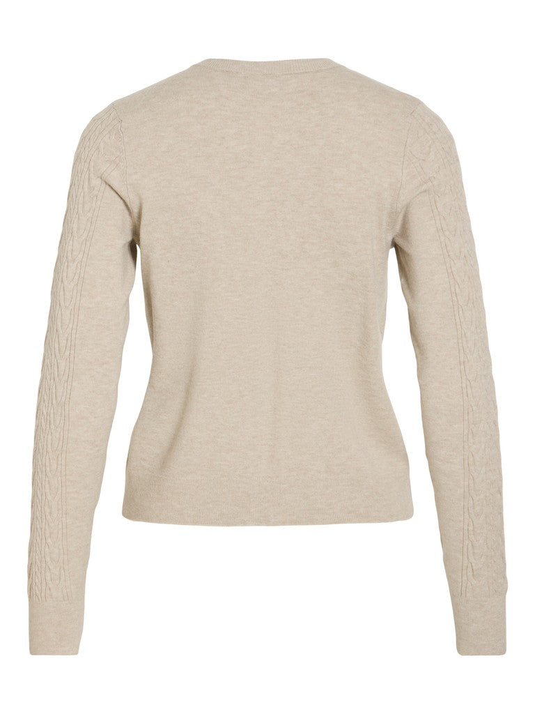 Vikerry Cable L/s Knit Cardigan-noos - Zand