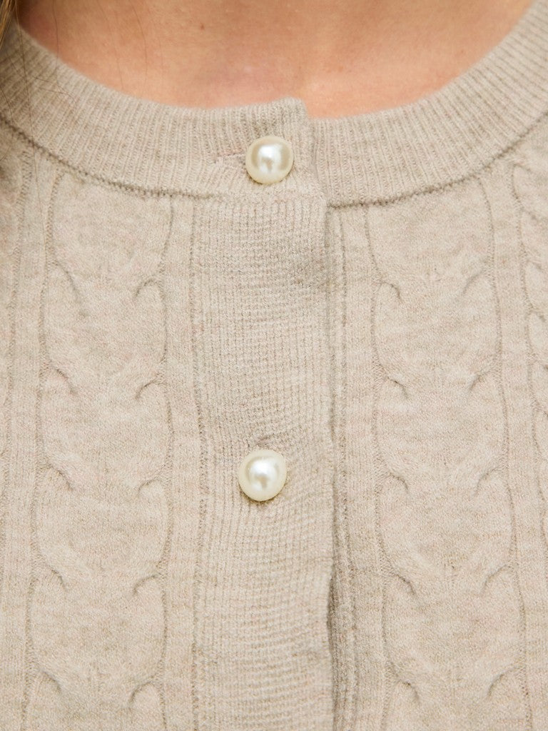 Vikerry Cable L/s Knit Cardigan-noos - Zand