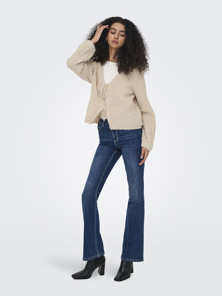 Jdysigrid Life L/s Tie Cardigan Knt - Beige