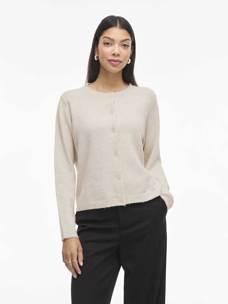 Viliga L/s O-neck Knit Cardigan - Noos - Beige