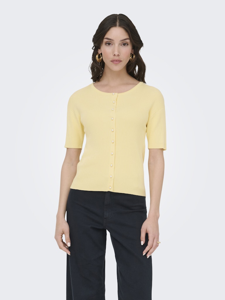 Jdygaby 2/4 O-neck Pearl Cardigan Knt - Geel