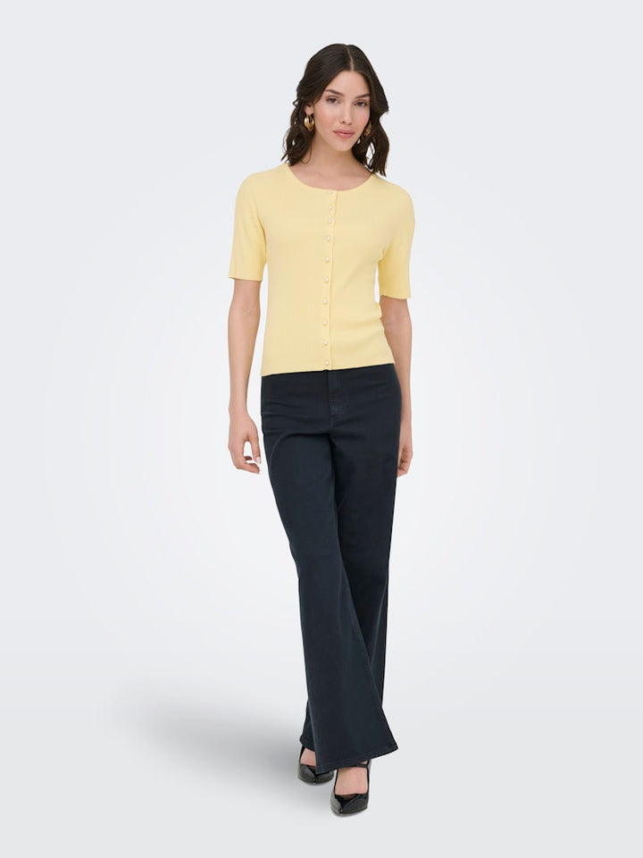 Jdygaby 2/4 O-neck Pearl Cardigan Knt - Geel