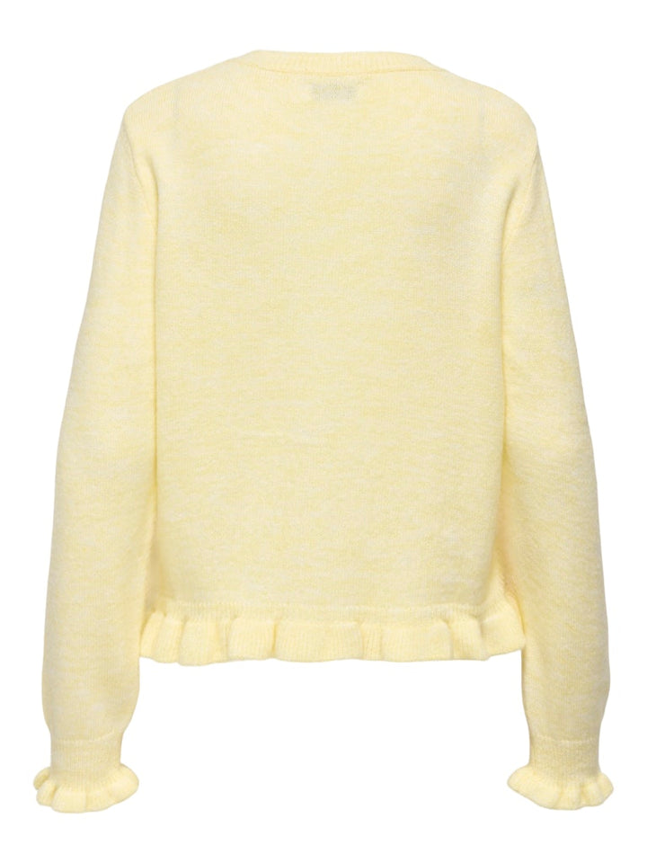 Jdyletty L/s On Frill Cardigan Knt Noos - Licht Geel