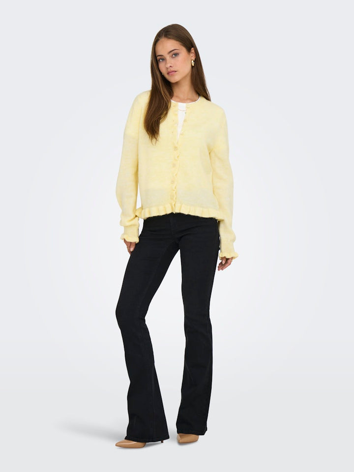 Jdyletty L/s On Frill Cardigan Knt Noos - Licht Geel