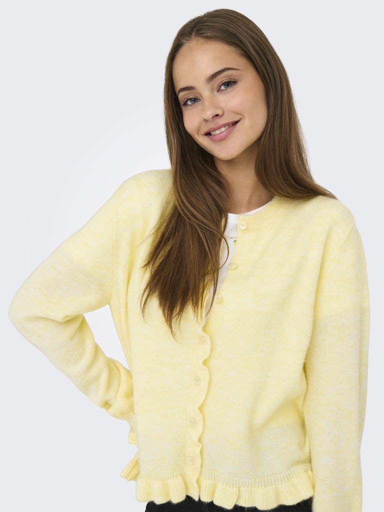 Jdyletty L/s On Frill Cardigan Knt Noos - Licht Geel