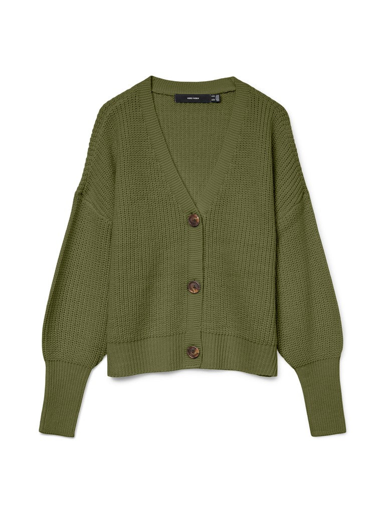Vmlea Ls V-neck Cuff Cardigan Noos - Groen