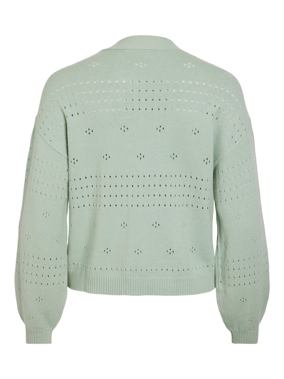 Viril V-neck L/s Knit Cardigan - No - Mint