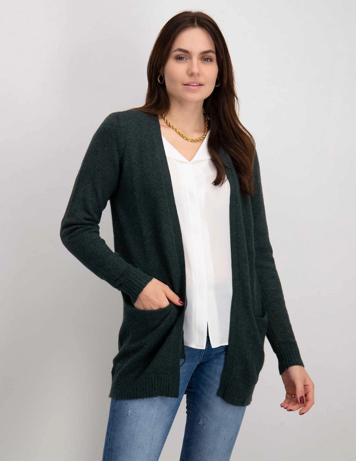 Viril Open L/s Knit Cardigan - Noos - Donkergroen