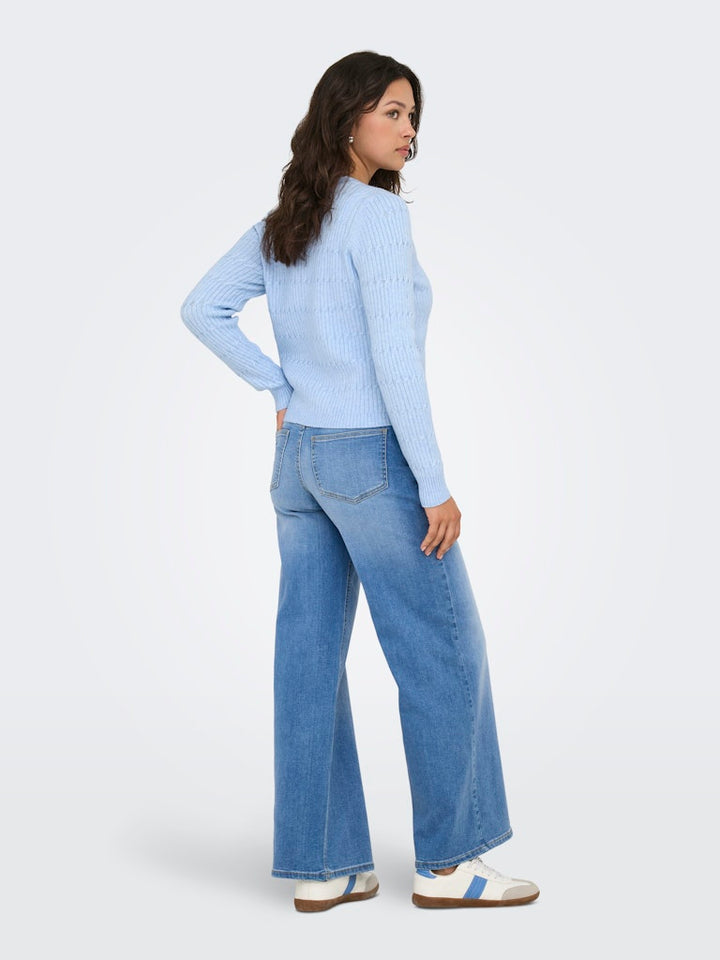 Onlkatia Ls Vneck Cardi Knt Noos - Lichtblauw