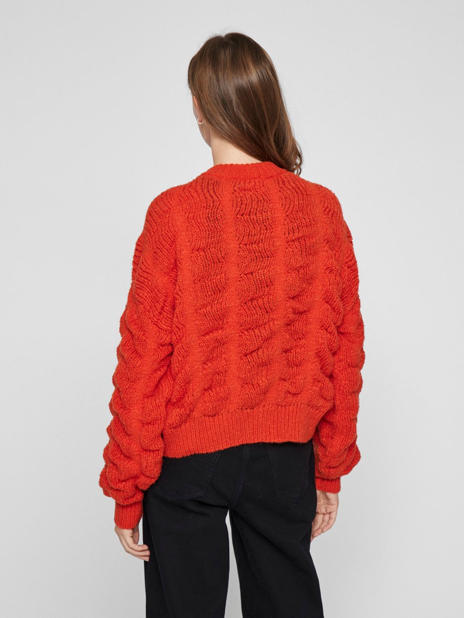 Vichana L/s Knit Cardigan - Rood