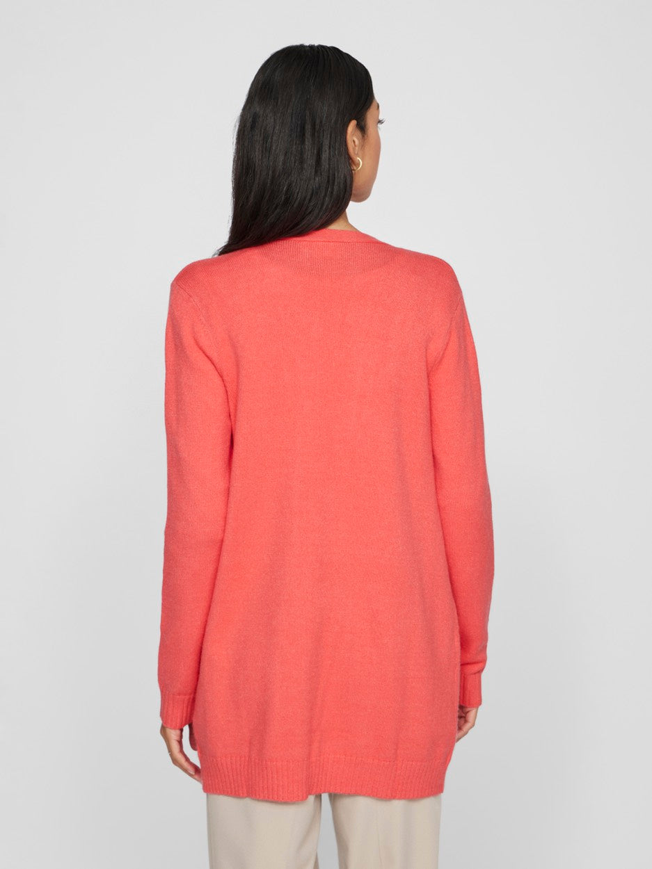 Viril Open L/s Knit Cardigan - Noos - Koraal Rood