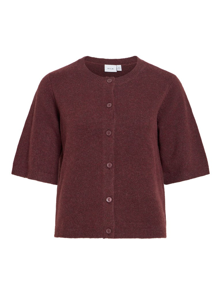 Viliga 2/4 O-neck Knit Cardigan - Noos - Steenrood