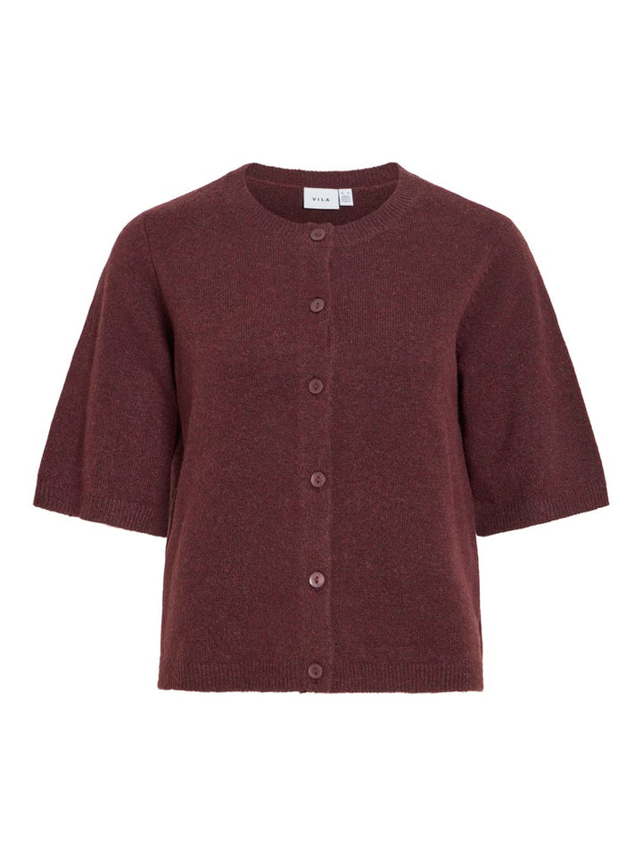 Viliga 2/4 O-neck Knit Cardigan - Noos - Steenrood