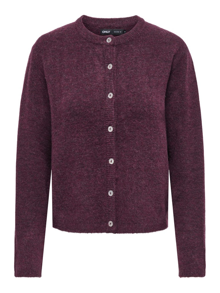 Onlsimoni Ls O-neck Cardigan Knt - Bordeaux