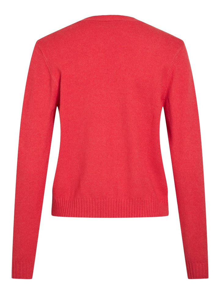 Viril Short L/s Knit Cardigan-noos - Rood Melee