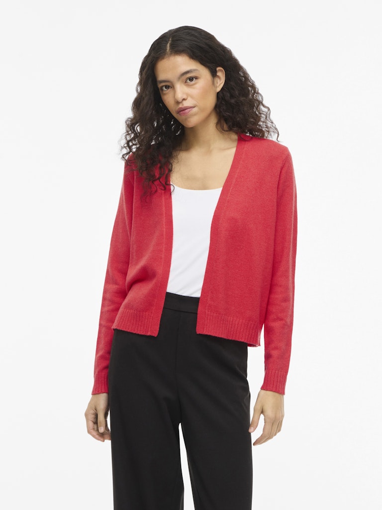 Viril Short L/s Knit Cardigan-noos - Rood Melee