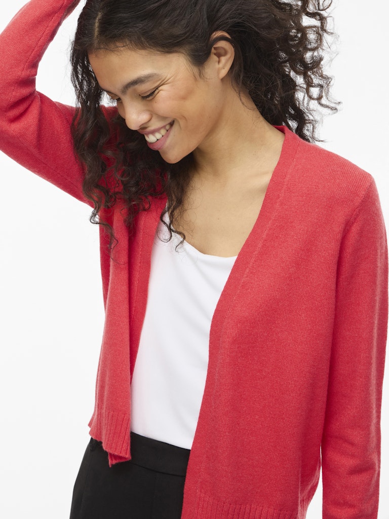 Viril Short L/s Knit Cardigan-noos - Rood Melee