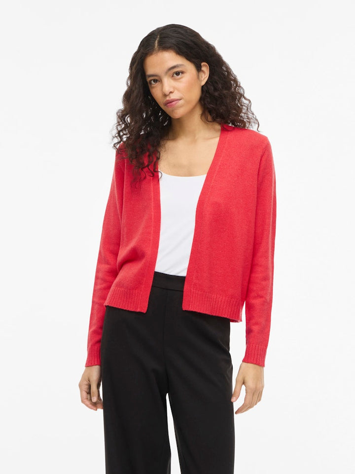 Viril Short L/s Knit Cardigan-noos - Rood Melee