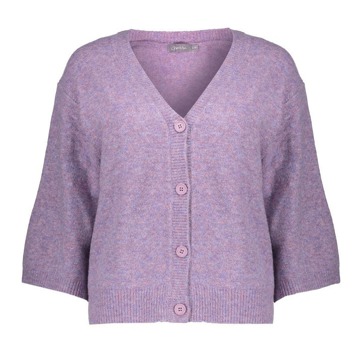 Cardigan V-neck 3/4 Sleeves - Lila