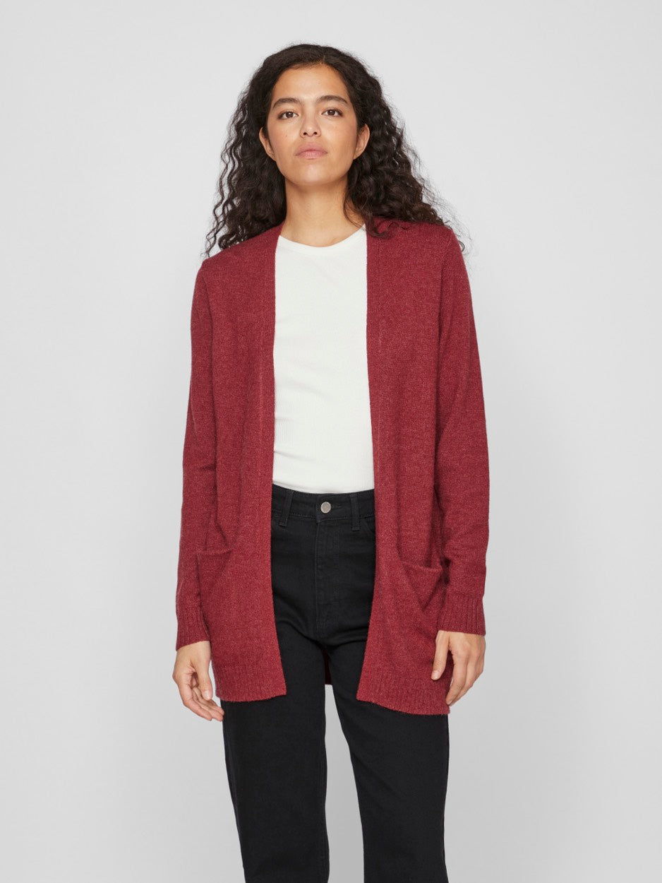 Viril Open Ls Knit Cardigan - Fuchsia