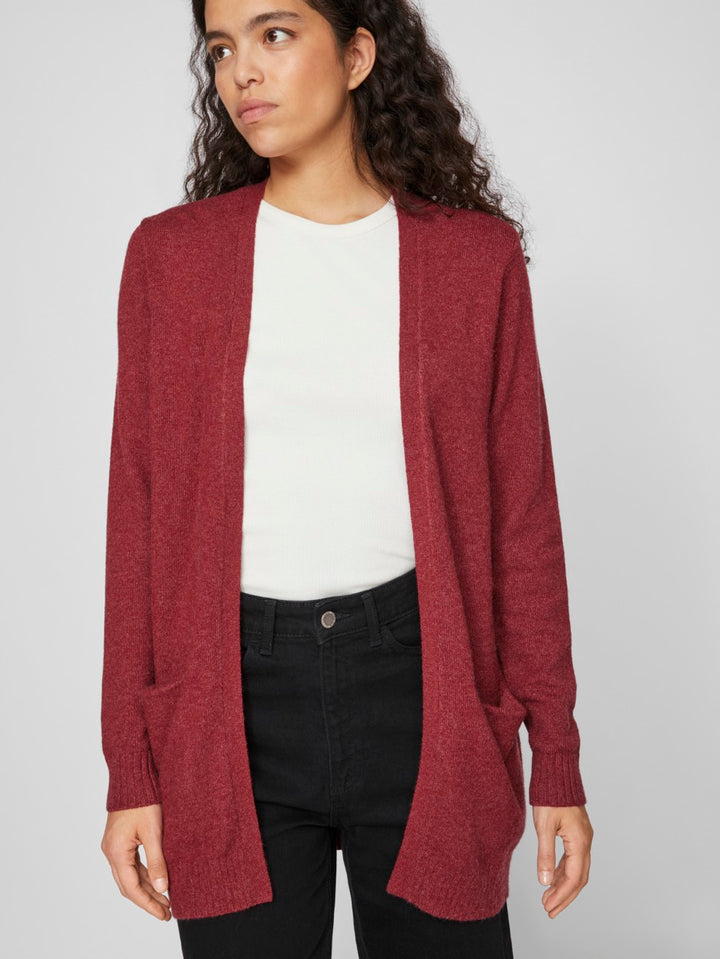 Viril Open Ls Knit Cardigan - Fuchsia