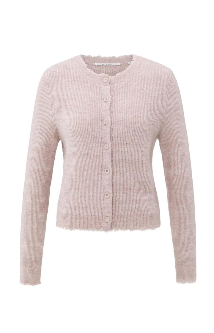 Cardigan With Trim Details - Licht Roze