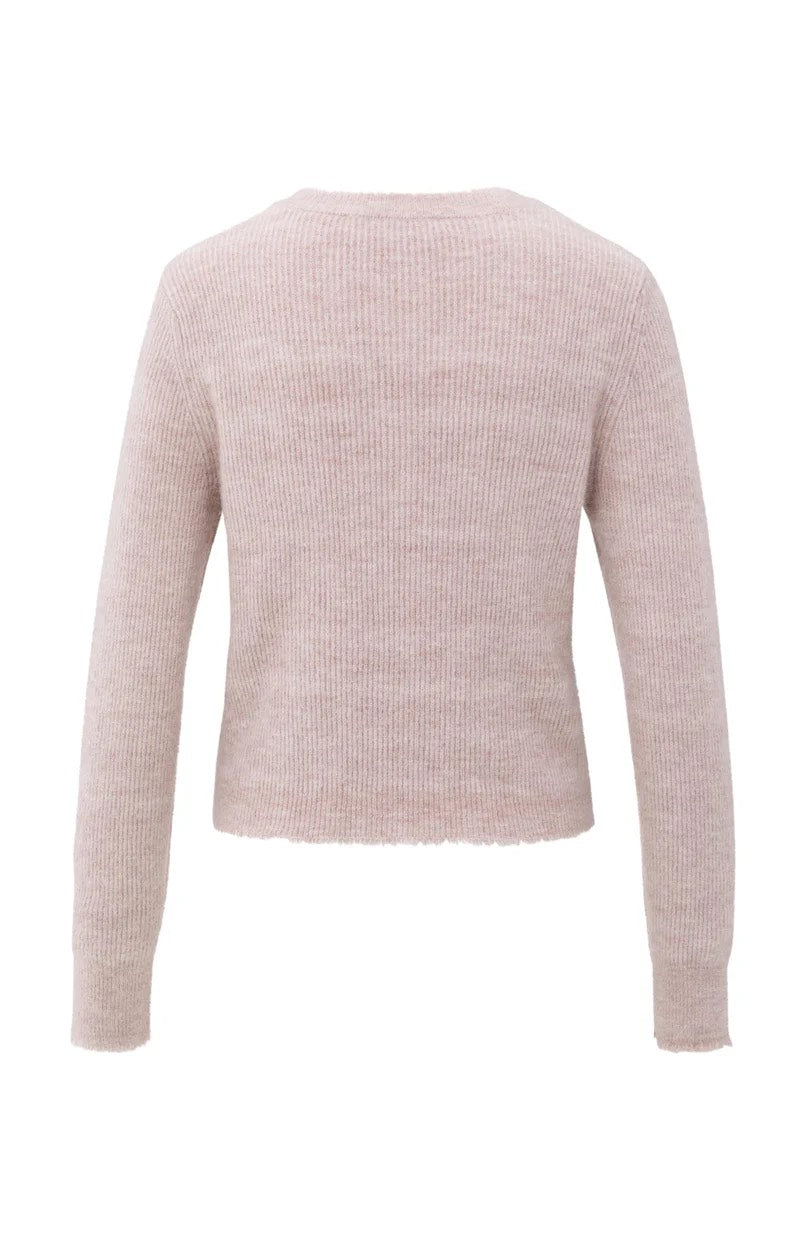 Cardigan With Trim Details - Licht Roze