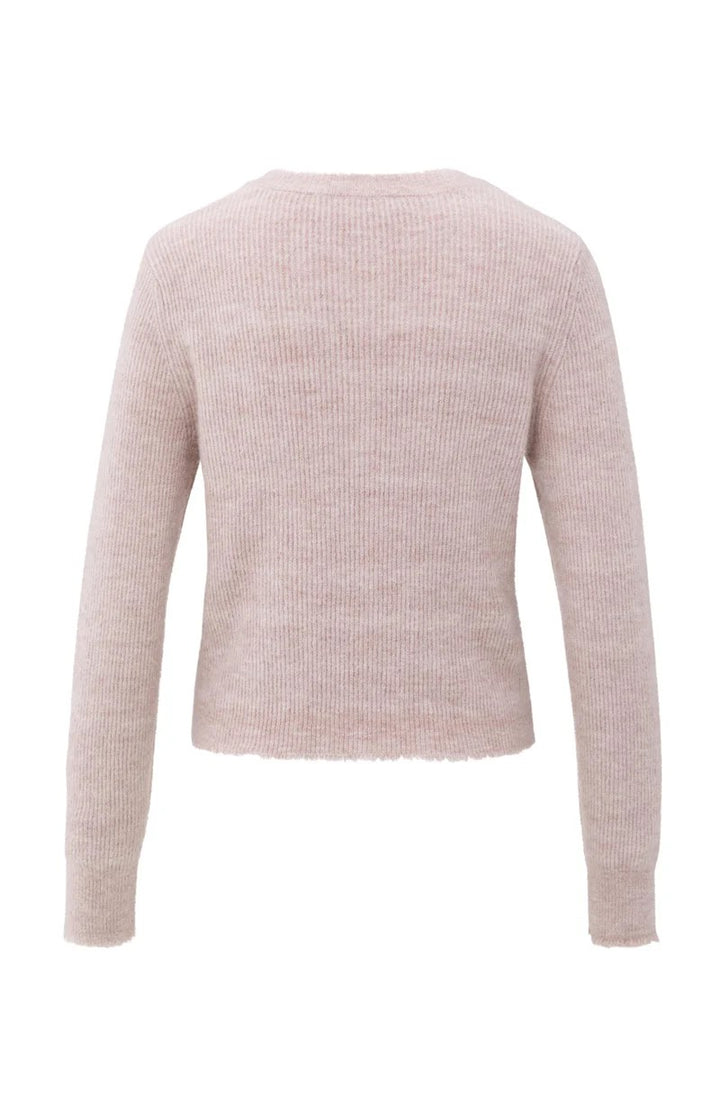 Cardigan With Trim Details - Licht Roze