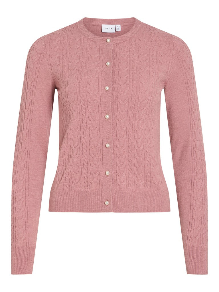 Vikerry Cable L/s Knit Cardigan-noos - Oud Roze