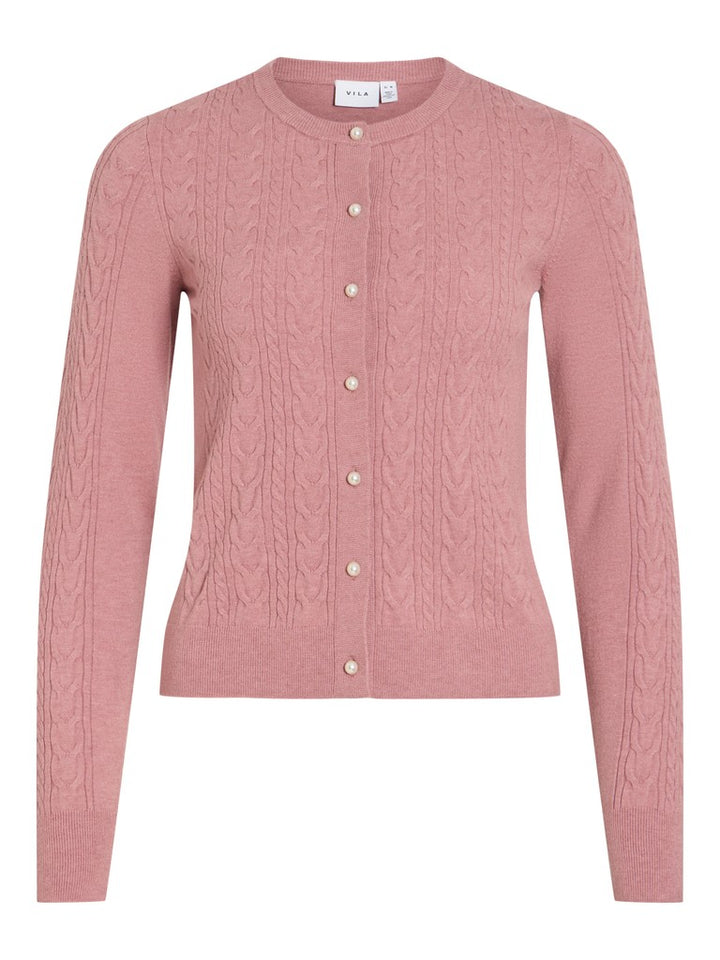 Vikerry Cable L/s Knit Cardigan-noos - Oud Roze