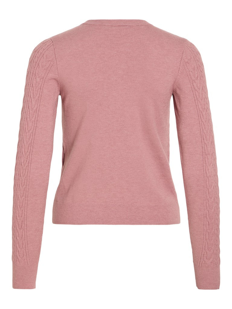 Vikerry Cable L/s Knit Cardigan-noos - Oud Roze
