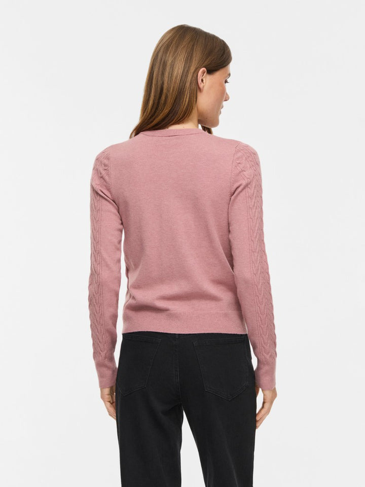 Vikerry Cable L/s Knit Cardigan-noos - Oud Roze