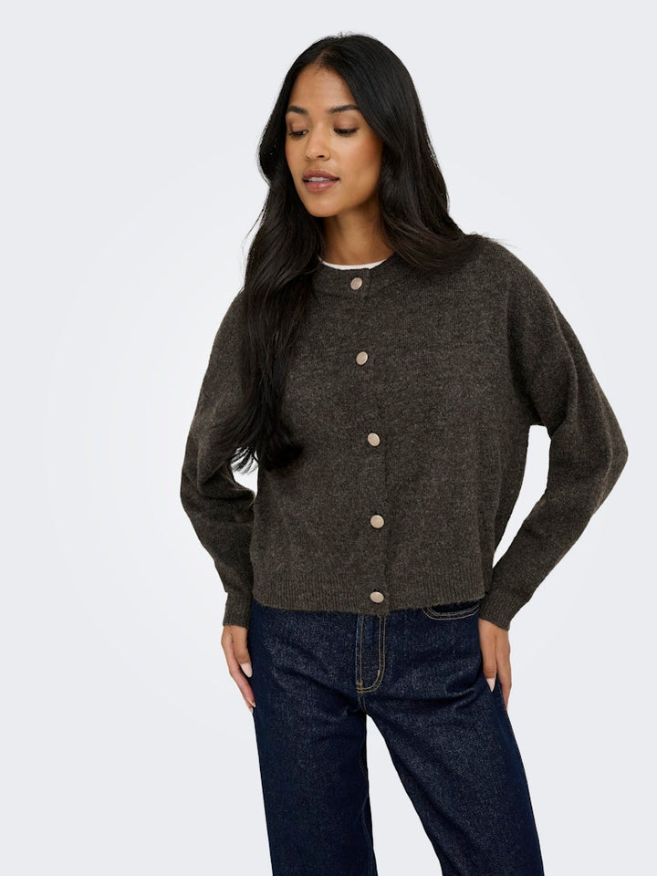 Jdydebbie L/s O-neck Cardigan Knt - Bruin