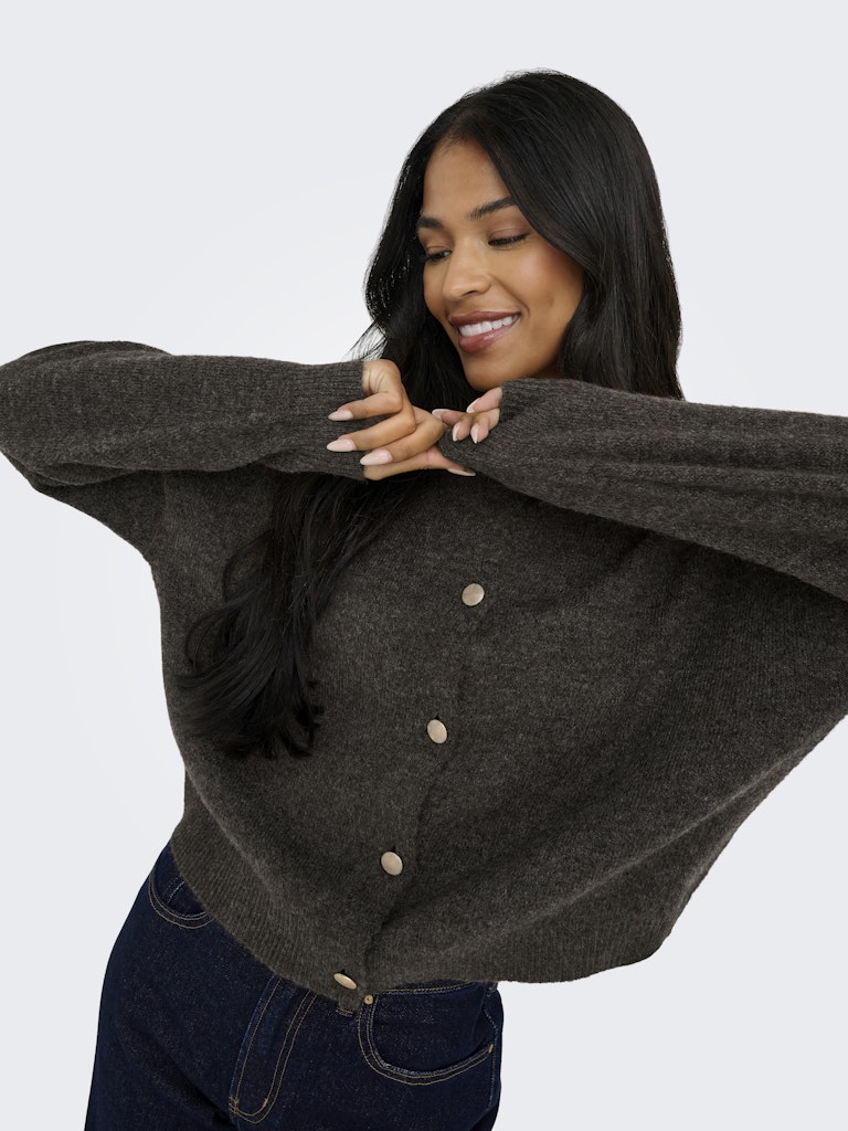 Jdydebbie L/s O-neck Cardigan Knt - Bruin