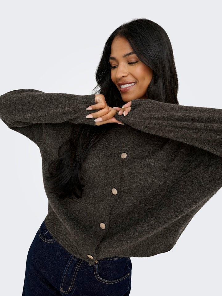 Jdydebbie L/s O-neck Cardigan Knt - Bruin