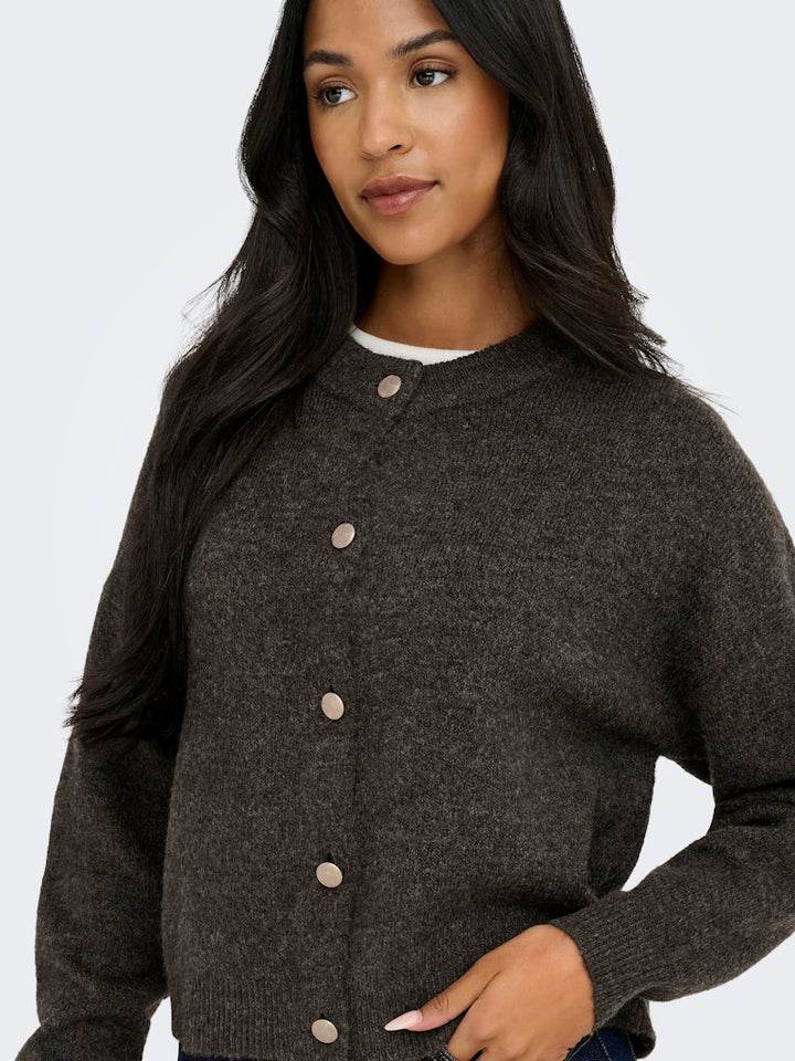 Jdydebbie L/s O-neck Cardigan Knt - Bruin