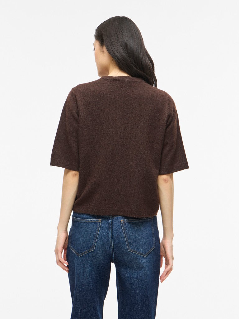 Viliga 2/4 O-neck Knit Cardigan - Noos - Bruin