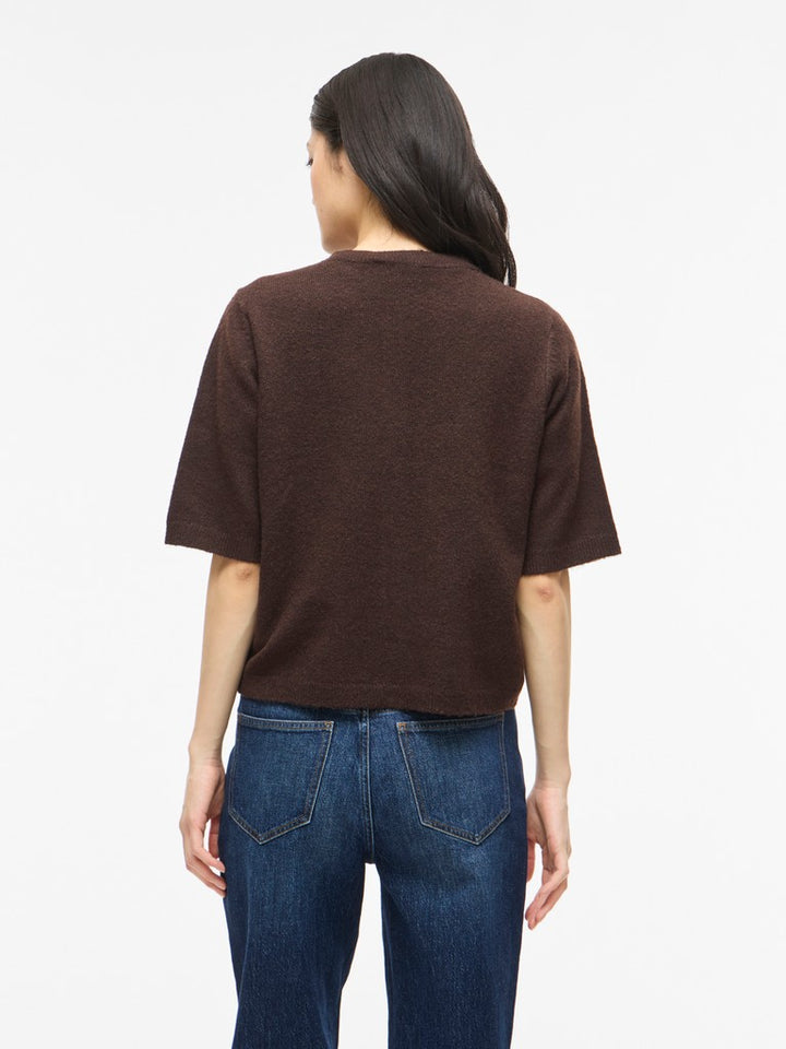 Viliga 2/4 O-neck Knit Cardigan - Noos - Bruin