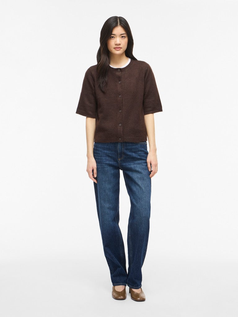 Viliga 2/4 O-neck Knit Cardigan - Noos - Bruin
