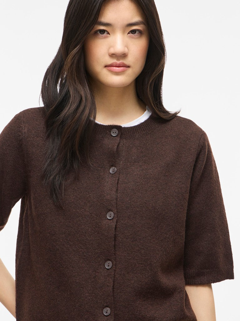 Viliga 2/4 O-neck Knit Cardigan - Noos - Bruin